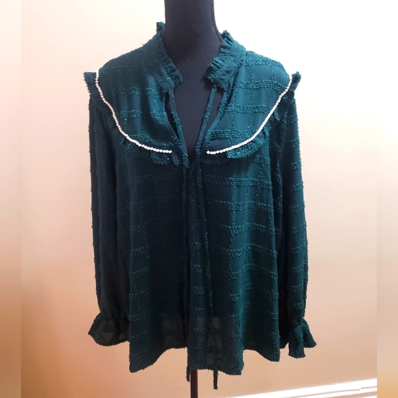 ALICEBLUE Green Top with Faux Pearl Size 3X NWT - Picture 3 of 13